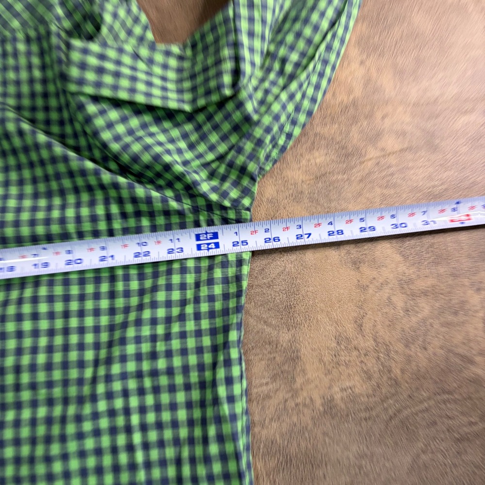 American Eagle Button Down Shirt Mens XXL Lime Green Gingham Western Pearl Snap - Picture 6 of 10